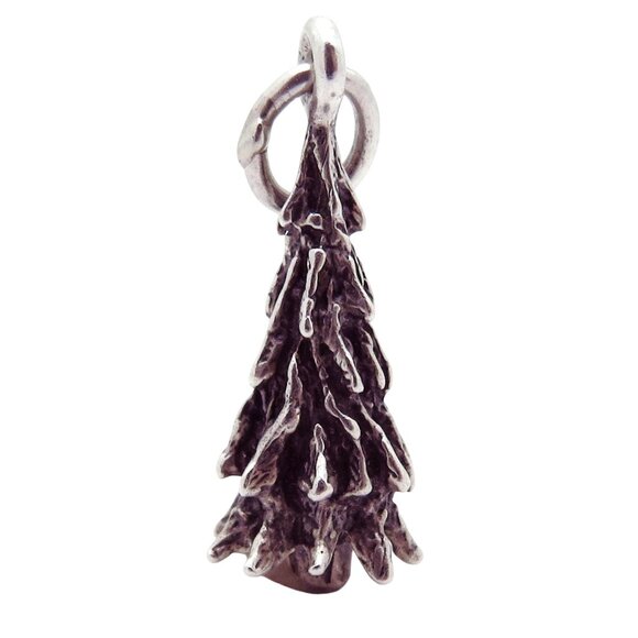Vintage Sterling Silver 3D Christmas Tree Pine Tree Charm 1940s - Picture 3 of 8